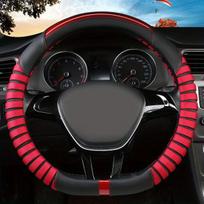 Prabangus D-formos vairo užvalkalas – kvėpuojantis, neslystantis ir patogus visais metų laikais, Black Red-D Type (19002) Novatoriška automobilio apdaila