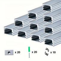 10vnt /6vnt U Formos Aliuminis LED Juostos Kanalas , 10 vnt.50cm/19.69IN