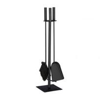 Rinkinys iš 3 židinio įrankių ir stovo 61x15x15cm., juodos spalvos