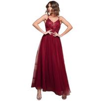 Moteriška tiulio suknelė su dirželiais Saitdress, raudona, 38