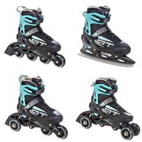 Reguliuojamo dydžio riedučiai/pačiūžos Raven Profession 4in1, black/mint, (38-42) L