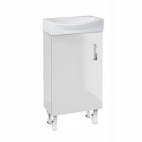 Spintelė su praustuvu vonios kambarys baltas blizgesys didelis dubuo 40 cm