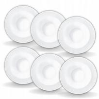 Wilmax gilių lėkščių rinkinys, 6 vnt., Gili lėkštė 22,5 cm 450 ml balto porceliano WILMAX 6 vnt. rinkinys