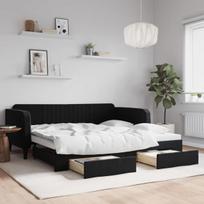 Sofa-lova vidaXL, 100x200 cm, juoda