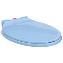 vidaXL Klozeto sėdynė su soft-close mechanizmu, mėlyna, ovali, Mėlyna