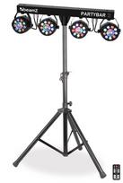 BeamZ Partybar 4x PAR su „Magic Ball Tripod“ apšvietimo efektais.