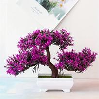 Dirbtinis bonsai medelis vazonėlyje,  Violetinė Raudona