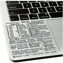 MacBook klaviatūros sparčiųjų klavišų lipdukai,  Juoda + skaidrus