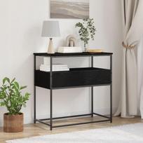 Konsolinis staliukas Juodas 75x40x75 cm Išdirbtas medis ir plienas