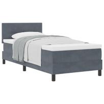vidaXL Kiemas lova su čiužiniu Tamsiai pilka 90 x 190 cm Aksomas