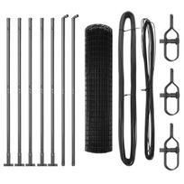 vidaXL Tvora su stulpais Pilka 0,8 x 10 m Plienas ir PVC