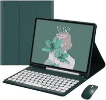 Klaviatūros dėklas, skirtas Galaxy Tab S9 FE Plus / S9 Plus (12,4 colio), Galaxy Tab dėklas su klaviatūros ir pelės deriniu, nuimamas magnetinis klaviatūros dėklas su S rašiklio laikikliu (mėlsva spalva)
