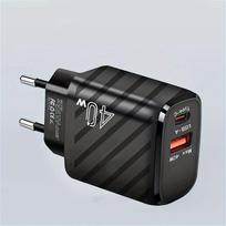 25W USB C greitas įkroviklis,  Juoda