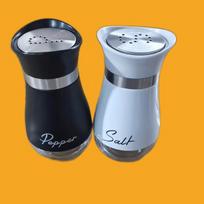 2vnt Druskos ir Pipirų Barstyklių Rinkinys 4oz ,  Balta Su Juoda