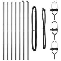 Tvorelių stulpai 7 vnt Pilka Ø32 mm 210 cm Cinkuotas plienas