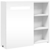 Veidrodinė vonios kambario spintelė su LED, balta, 60x13x52cm CFE9023039