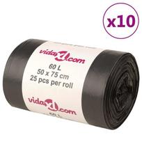 VidaXL šiukšlių maišai 60 L, 250 vnt.