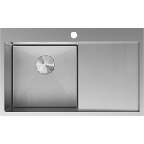 Mexen Exar nerūdijančio plieno 1 kamerinis plautuvė su nuvarvės stalčiumi, kairinis 780 x 480 mm, inox HC