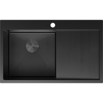 Mexen Exar plieninė kriauklė vienos kameros su nusausinimu, kairinė 780 x 480 mm, juoda HC - 6433781010L-70HC