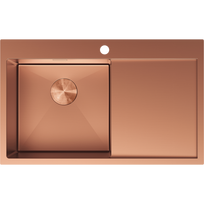 Mexen Exar plieninė vienos kameros plautuvė su lašėjimo plokšte, kairė 780 x 480 mm, varis - 6433781010L-65