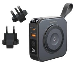 Swissten Power Bank ALL-IN-ONE PRO with exchangeable plugs US / EU / UK 20W 10000mAh