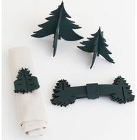 Servetėlių žiedai XMAS TREE GREEN iš veltinio, Ø5 cm, 6 vnt.