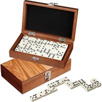 Stalo žaidimas PHILOS Domino, double 6, medinėje dėžutėje.