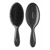 Gloss Brush Plaukų šepetys su šerno šereliais Silver Glitter