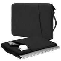 Laptop dėklas su kišene, Juoda