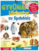 Gyvūnai. Užduotys su lipdukais 3-6 metų vaikams