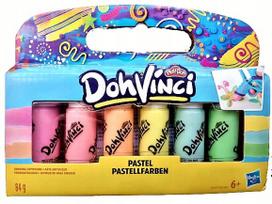 PLAY-DOH TEŠLOS MĖGINTUVĖLIS SU MINKŠTIMU DOH VINCI PASTEL 6 SPALVOS