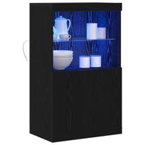 Komoda su LED Šviesomis Juoda Ąžuolo 60x37x100 cm