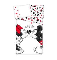 Vaikiškas patalynės komplektas Mickey and Minnie Love, 140 x 200 + pagalvės užvalkalas 70 x 90 cm