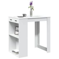 vidaXL Baro stalas, baltos spalvos, 102x70x103,5cm, apdirbta mediena