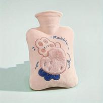 Karšto vandens butelis su užvalkalu,  026 Strawberry Rabbit-Pink-Seiko Siuvinėjimas