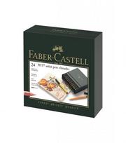*Teptukinių rašiklių rinkinys Faber-Castel India ink Pitt, B, 24 vnt
