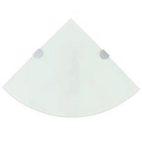 vidaXL Kampinės lentynos, 2vnt., baltos, 25x25cm, stiklas