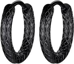 Auskarai Snake Hoops, juodi