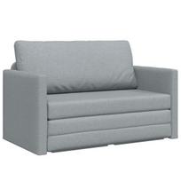 Grindų sofa-lova 2-in-1 Šviesiai pilka 124x71x78 cm Audinys
