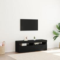 TV spintelės su LED apšvietimu 2 vnt Juoda 60x35x40 cm Inžinerinis medis