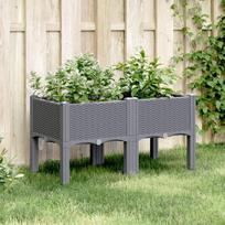 Sodo lovelis su kojomis 80 x 40 x 42 cm, pilkas, PP