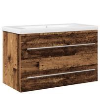 vidaXL Vonios kriauklės spinta 2 pcs Senovinis medis 80 x 38,5 x 48 cm