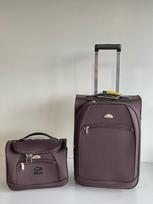 Mažas kelioninis lagaminas Airtex su kelioniniu krepšiu, 30 L, rudas, 2311/20