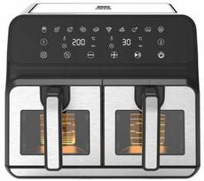 Dviguba karšto oro gruzdintuvė BASS BH10881 9L 2500W su LED ekranu, 10 programų, dviem stalčiais ir langeliais