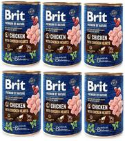 Brit Premium šunims su vištienos širdelėmis, 800g x 6 vnt