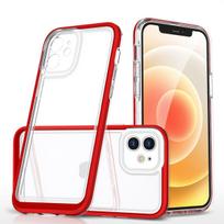 Hurtel Clear 3in1 Case skirtas iPhone 12, raudonas