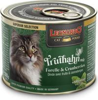 Leonardo konservai katėms su kalakutiena, upėtakiais ir spanguolėmis 200 g