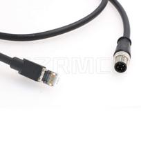 Szrmcc m12 4-pin į rj45 male industrial ethernet shielded cat5e didelio lankstumo pramoninis tinklo kabelis (3 m/9.8 ft)