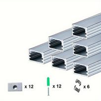 10vnt /6vnt U Formos Aliuminis LED Juostos Kanalas , 6 vnt.50cm/19.69IN