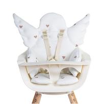 Universalus maitinimo kėdutės įdėklas Childhome Angel jersey hearts, white